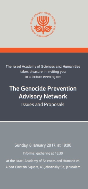 The Genocide Prevention Advisory Network - Issues and Proposals