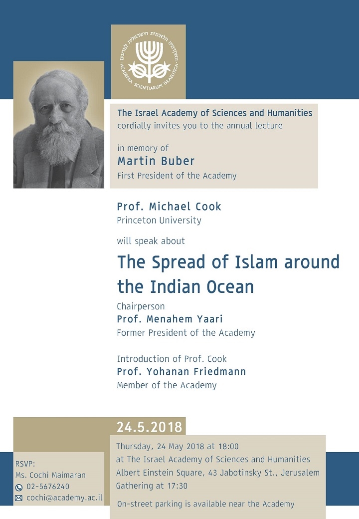 The annual lecture in memory of Martin Buber, First President of the Academy - Prof. Michael Cook
