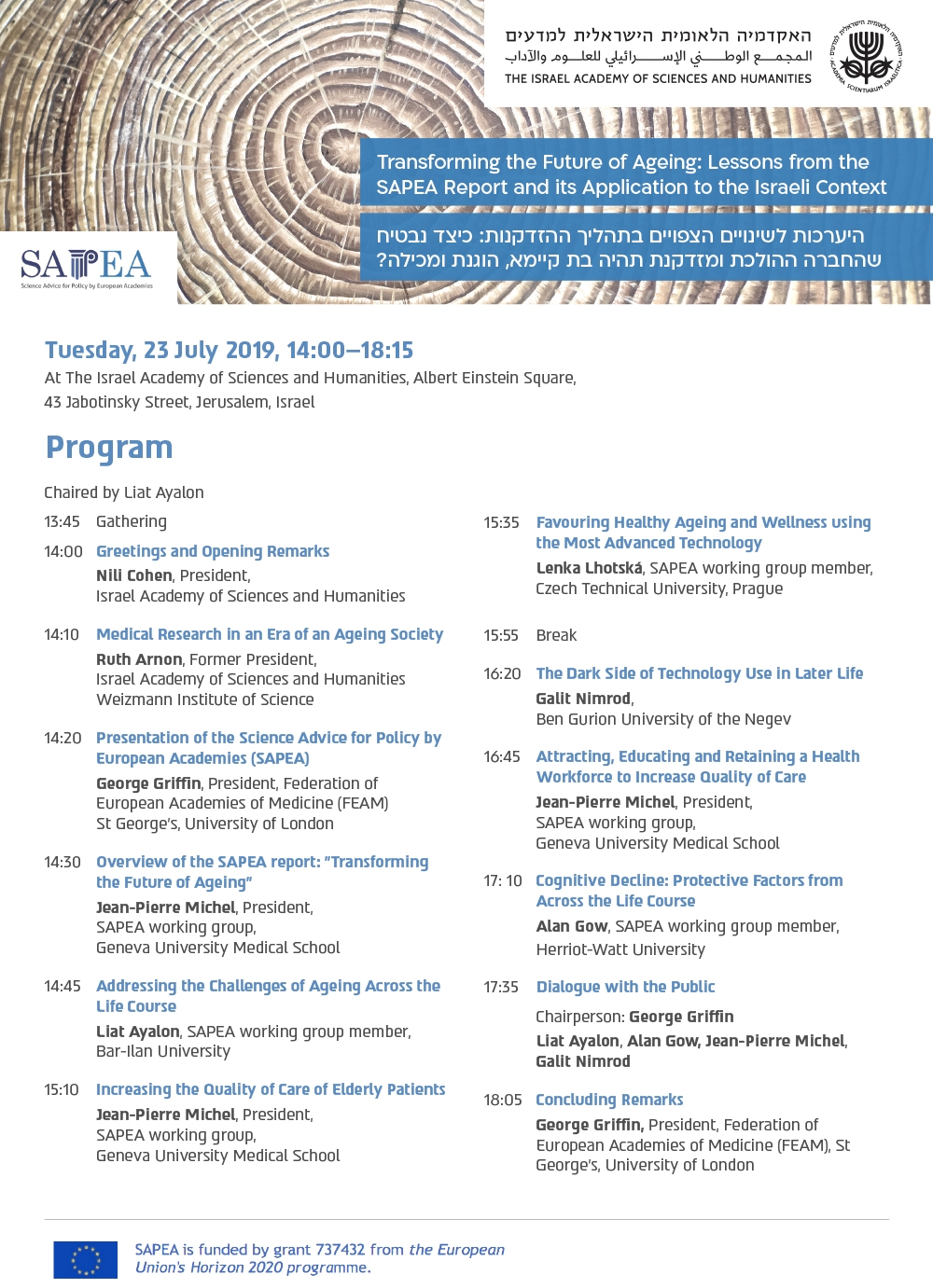 Transforming the Future of Ageing: Lessons from the SAPEA Report and it's Application to the Israeli Context