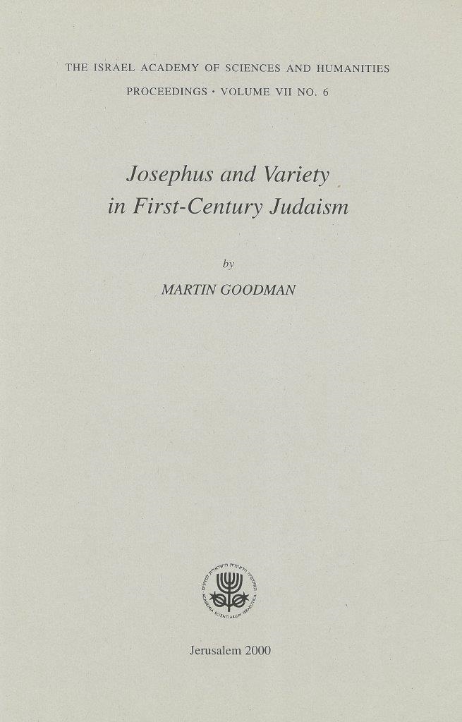 Josephus and Variety in First-Century Judaism